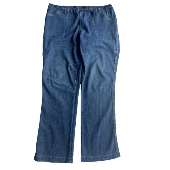 Just My Size Bootleg Elastic Waist Jeans, 1X / 16W - Picture 1 of 6